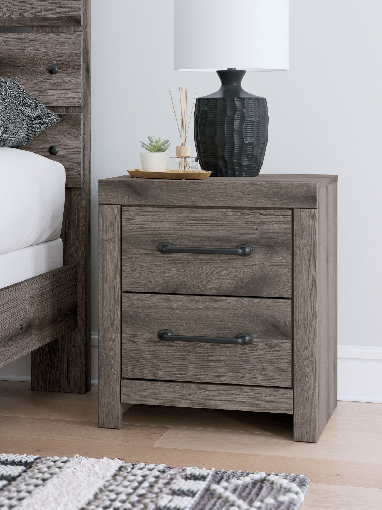 Urbanoore - Brown Gray - Two Drawer Night Stand