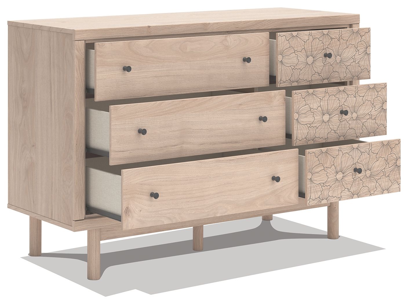 Shapella - Tan - Six Drawer Dresser