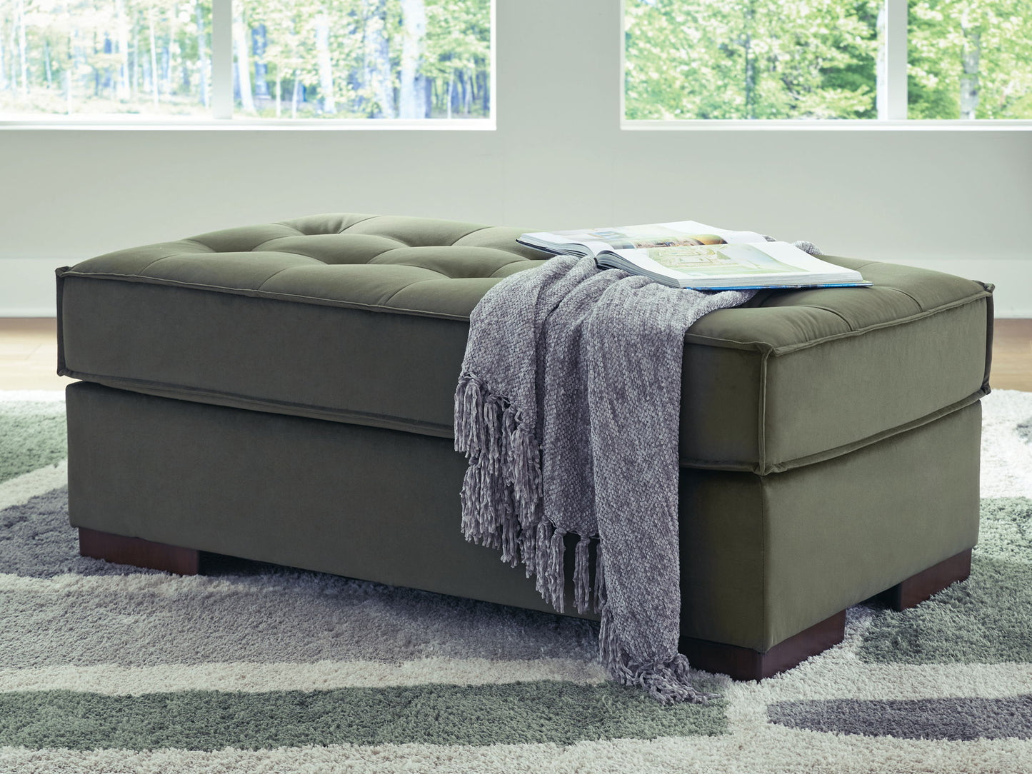 Chalcombe - Olive - Oversized Accent Ottoman