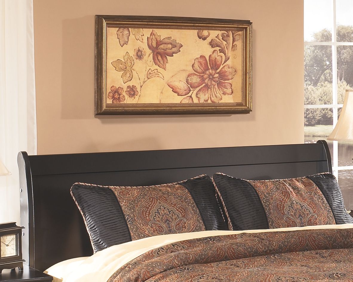 Huey Vineyard - Black - Queen Sleigh Headboard