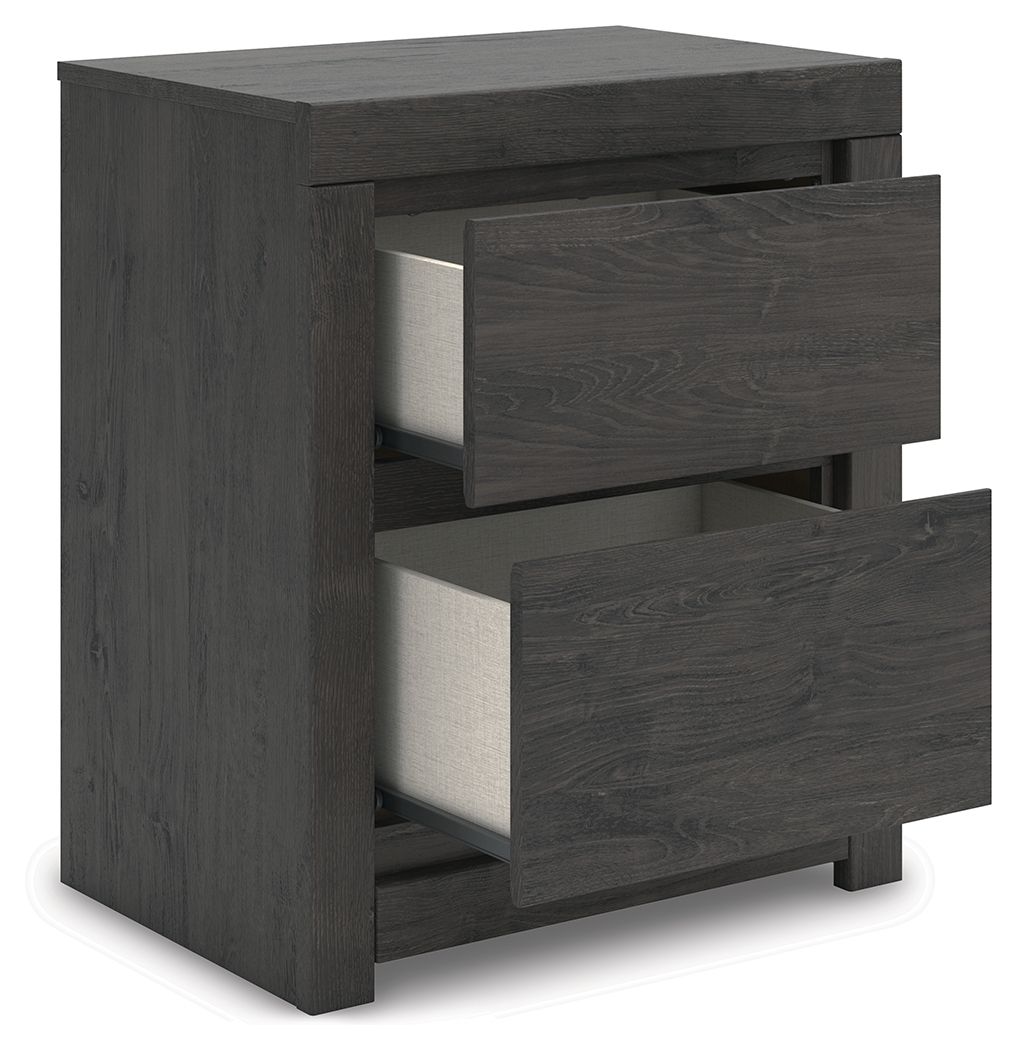 Parlayon - Charcoal - Two Drawer Night Stand