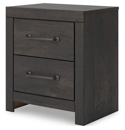 Delmorta - Dark Gray - Two Drawer Night Stand