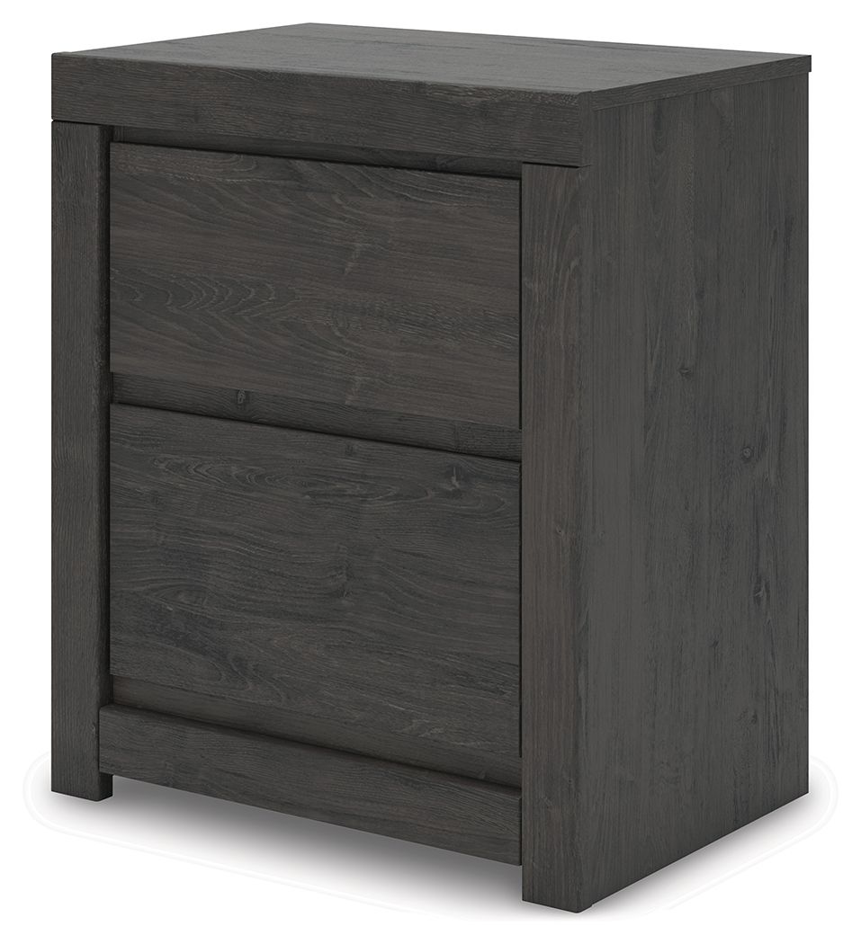 Parlayon - Charcoal - Two Drawer Night Stand