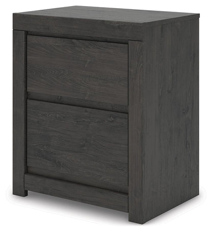 Parlayon - Charcoal - Two Drawer Night Stand