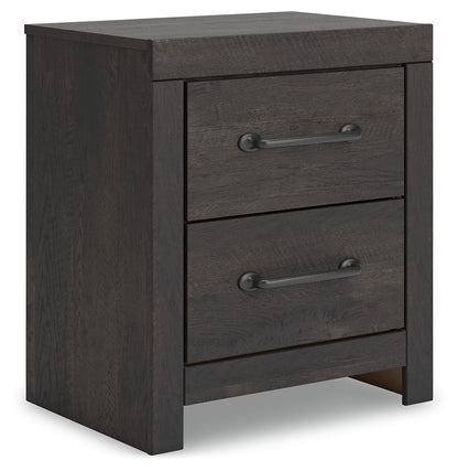 Delmorta - Dark Gray - Two Drawer Night Stand