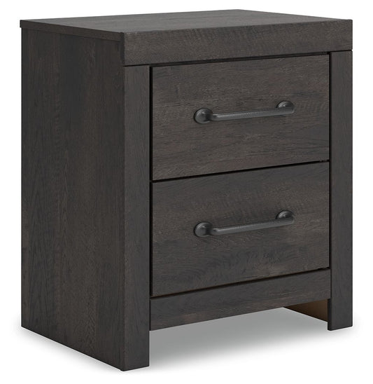 Delmorta - Dark Gray - Two Drawer Night Stand