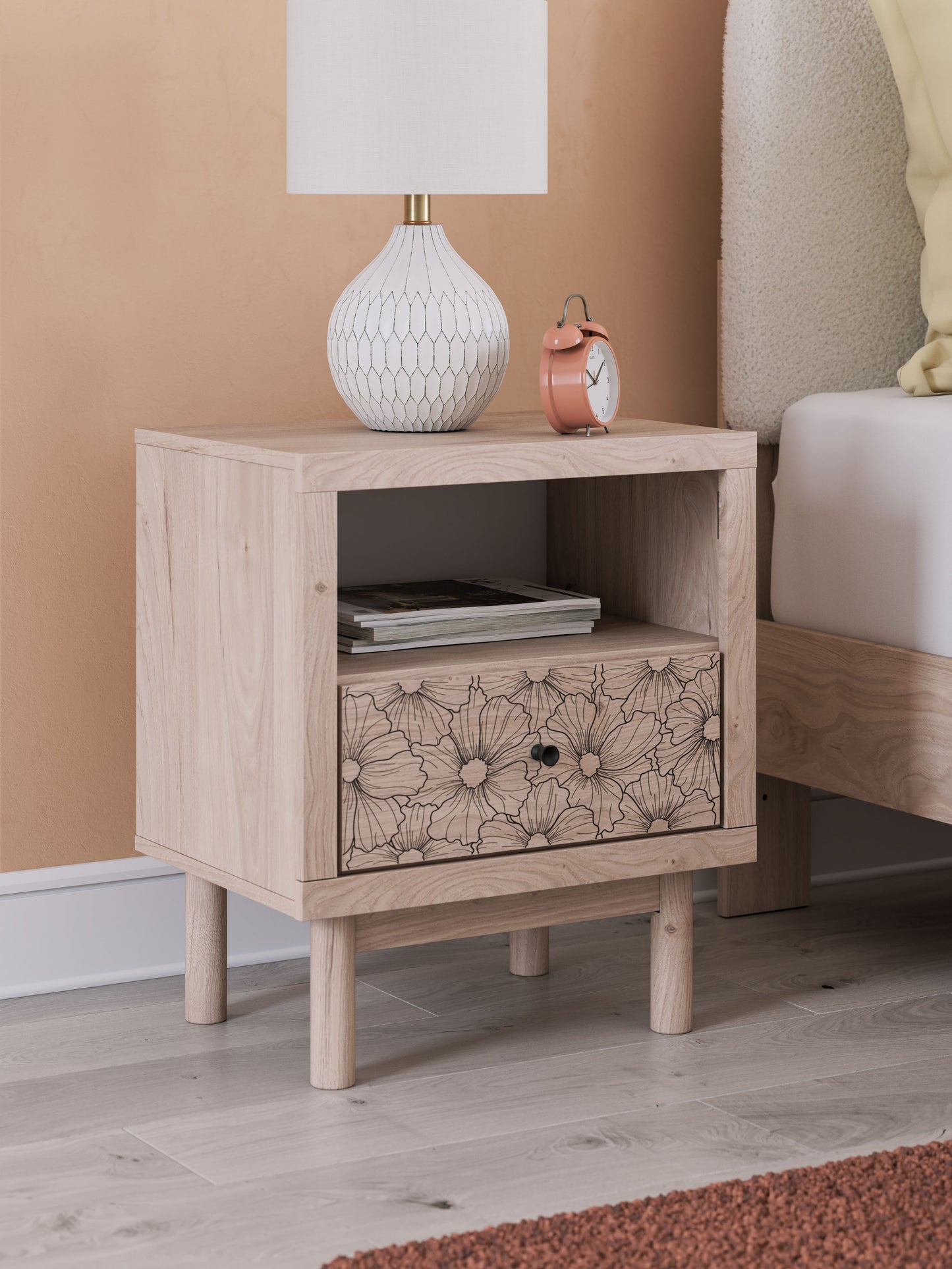Shapella - Tan - One Drawer Night Stand