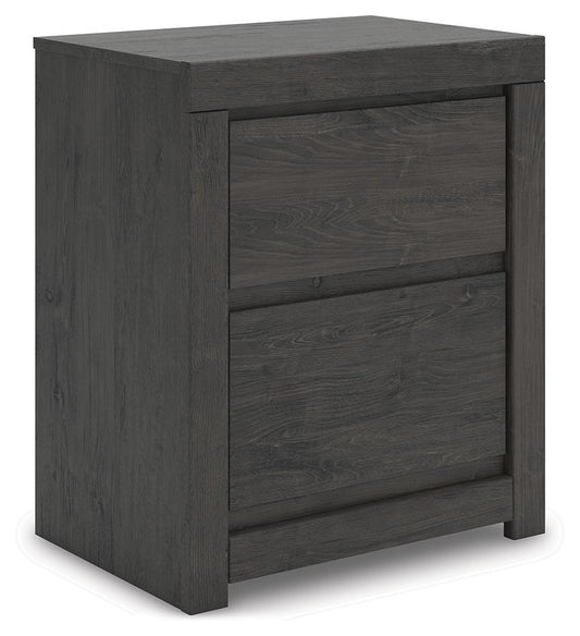 Parlayon - Charcoal - Two Drawer Night Stand