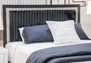 Birmonton - Black - Queen Upholstered Panel Headboard