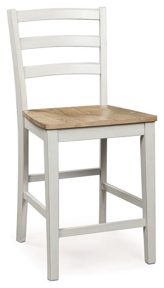 Westlinport - Antique White / Natural - Barstool (Set of 2)