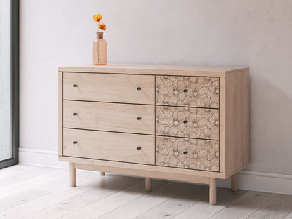 Shapella - Tan - Six Drawer Dresser