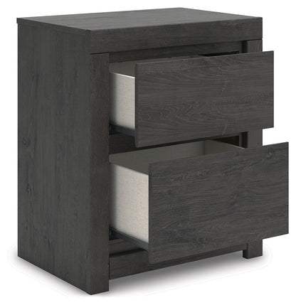 Parlayon - Charcoal - Two Drawer Night Stand