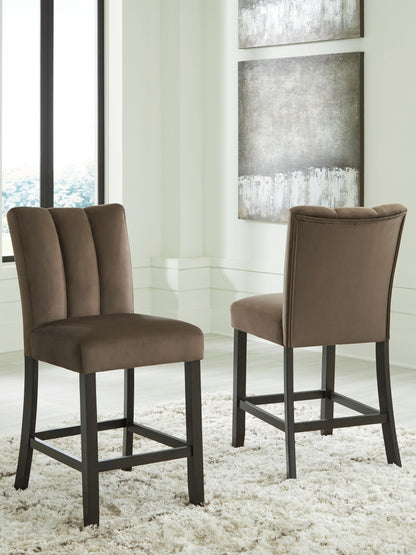 Jazmore - Mocha - Upholstered Barstool (Set of 2)